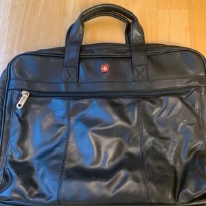 Swiss Gear Wegner Black Leather Briefcase